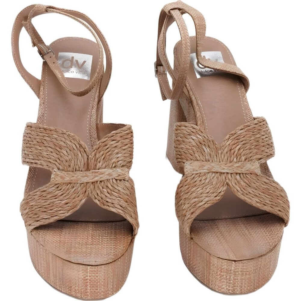 DV Dolce Vita Waylan Raffia Platform Sandals - Cafe Raffia - Women's US 9.5 - Picture 5 of 6
